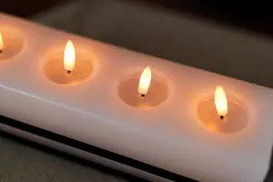 4 Wick LED Candle Block Light Up Loaf