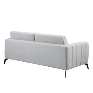 Oslo Modern Scandi Style Fabric Living Room 3 Seater Sofa (Light Grey)