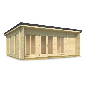 Lasita Jacobstow 3 Multi-Room Log Cabin - 6.08m x 3.9m - Side Store Rooms