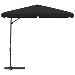 Berkfield Outdoor Parasol with Steel Pole 300 cm Black