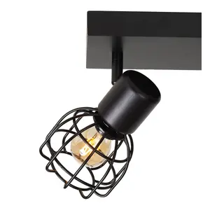 Lucide Filox Retro Twin Ceiling Spotlight - 2xE27 - Black