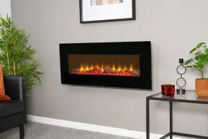 Sureflame WM-9331 Electric Wall Mounted Fire with Remote in Black, 42 Inch