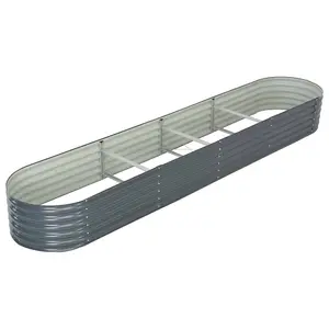 Berkfield Garden Raised Bed 400x80x44 cm Galvanised Steel Grey