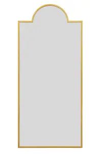 MirrorOutlet Genestra - Gold Contemporary Wall & Leaner Garden Outdoor Mirror 75"x 33", 190x85cm