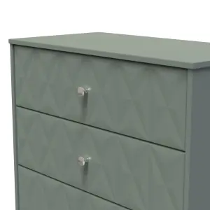 San Jose Ready assembled Green 3 Drawer Chest (H)791mm (W)766mm (D)395mm