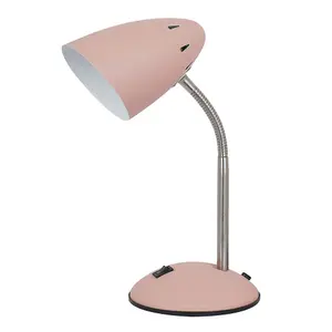 Luminosa Modern Table Lamp Satin Pink 1 Light  with Pink Shade, E27