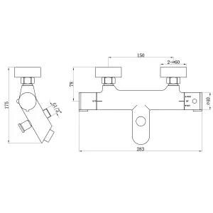 ENKI Dune Matte Black Contemporary Wall Mounted Brass Thermostatic Shower Bar Mixer Valve 1/2"