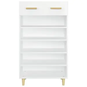 Berkfield Shoe Cabinet White 60x35x105 cm Engineered Wood