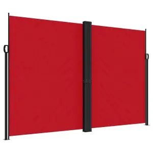 Berkfield Retractable Side Awning Red 220x600 cm