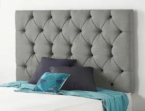 Somnior Premier Linen Silver 6FT Memory Foam Divan Bed With 2 Drawers, Mattress & Headboard - Super King