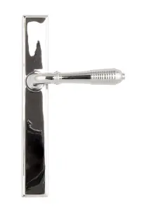 From The Anvil Polished Chrome Reeded Slimline Lever Latch Set