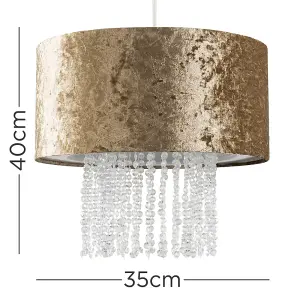 ValueLights Boland Gold Ceiling Pendant Droplets Shade and B22 GLS LED 10W Warm White 3000K Bulb