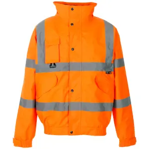 Hi-Vis Breathable Bomber Jacket 300D C3 Mesh Lined GORT 3279 - Orange - 2Xlarge