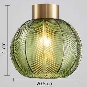 Green Glass Easy Fit Pendant Shade, 21cm Diameter