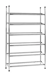 Maison by Premier Six Tiers Chrome Shoe Rack