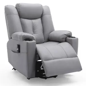 Afton Electric Fabric Single Motor Riser Recliner Lift Mobility Tilt Chair Grey