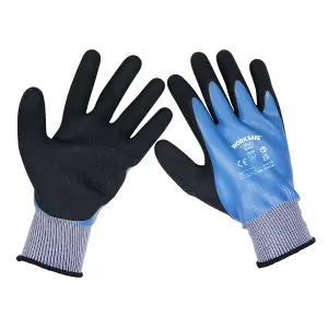 Worksafe Waterproof Latex Gloves Textured Coating Large 6 Pairs Pack SSP49L/6