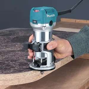 Makita RT0702CX4 240V 1/4" Router Laminate Trimmer with Guide and Plunge Base