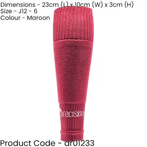 JUNIOR SIZE 12-6 Pro Footless Sleeve Football Socks - MAROON - Stretch Fit