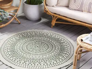 Reversible Round Area Rug 140 cm Green YALAK