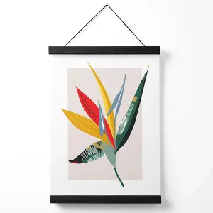 Tropical Flower Green and Red Minamilist Medium Poster with Black Hanger