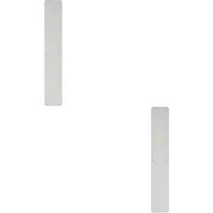 2x Plain Door Finger Plate 500 x 75mm Satin Anodised Aluminium Push Plate