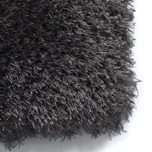 Dark Grey Handmade Modern Plain Shaggy Easy to clean Rug for Bed Room Living Room and Dining Room-120cm X 170cm