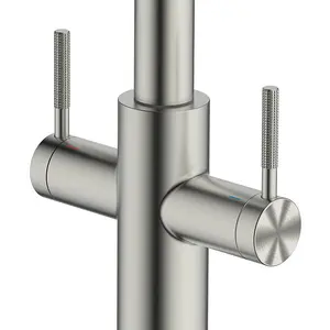 Clearwater Topaz J Spout Pull Out With Twin Spray Kitchen Brushed Nickel - TOP30BN