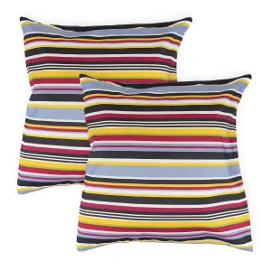 Gardenwize Outdoor Pair of Stripe Scatter Cushions