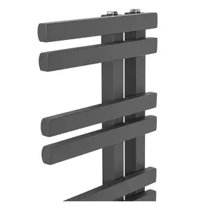 Rinse Designer Bathroom Heated Towel Rail Warmer Reversible Radiator 1000 x 550mm Anthracite for Bathroom & Kitchen