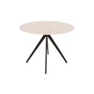 Core Products Aspen White 100cm Round Dining Table with 4 Calico Plastic Duo Design Chairs