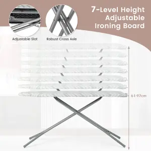 Costway Foldable Ironing Board W/ Extra Ironing Board Cover Height Adjustable Iron Table