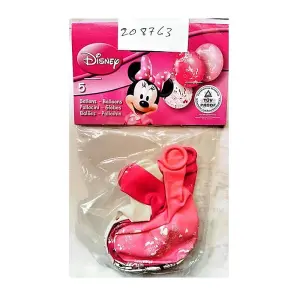 Disney Latex Minnie Mouse Balloons (Pack of 5) Pink/White (One Size)