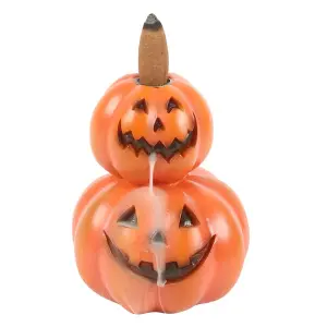 Something Different Stacked Pumpkins Backflow Incense Burner Orange (One Size)