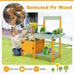 Costway Kids Outdoor Potting Bench Kids Mud Outdoor Playset Toy Gardening Center