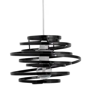 First Choice Lighting Black Metal Swirl Easy Fit Light Shade