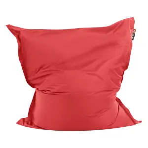 Beliani Retro Large Bean Bag Red FUZZY