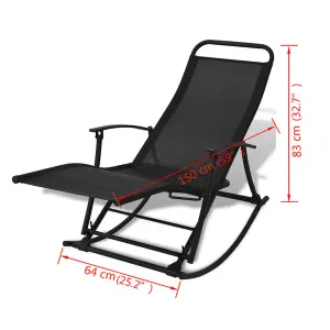 Berkfield Garden Rocking Chair Steel and Textilene Black