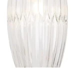 First Choice Lighting Set of 2 Facet Chrome with Clear Faceted Glass Pendant Shades