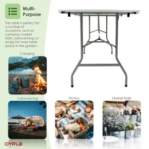 Oypla 6ft 1.8m Folding Heavy Duty Catering Trestle Party Garden Table