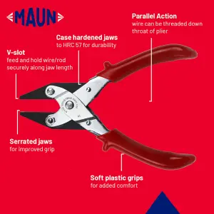 Maun Flat Nose Parallel Plier Comfort Grips 160 mm