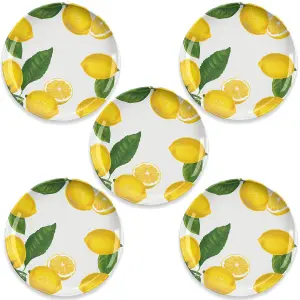 Purely Home Lemon Fresh Melamine Dinner Plates - Set of 5