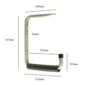 2 x Giant Heavy Duty 415mm Wall Mounted Storage Hooks with Shelf Support Bracket