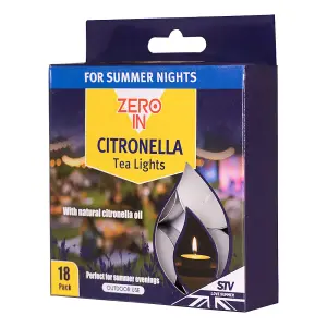 Zero In Citronella Tea Lights 18 pack x 2