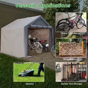 Birchtree 8X8FT Garden Waterproof Anti-UV Storage Tent Bike Shed Steel Frame Zipper Door