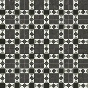 Tile Effect Grey Vinyl Flooring, Contract Commercial Heavy-Duty Vinyl Flooring with 3.5mm Thick-10m(32'9") X 2m(6'6")-20m²