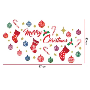 Merry Christmas Wall Stickers Wall Art, DIY Art, Home Decorations, Decals - Pack of 4