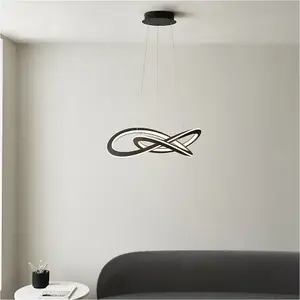 Hanging Ceiling Pendant Light - Textured Black & White Silicone - 51W LED (Smd 2835) Warm White