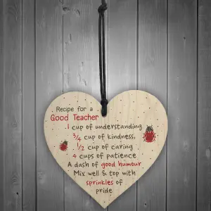 Red Ocean Gifts For Her Handmade Hanging Wooden Heart Gift For Teacher Leaving Present Thank You Gifts Keepsake