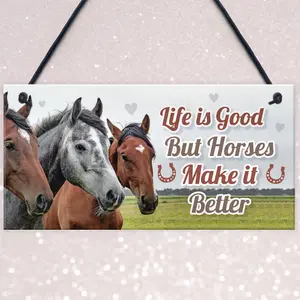 Red Ocean Horsey Daughter Gift For Christmas Horse Pony Stable Door Sign Horse Lover Gift For Girls